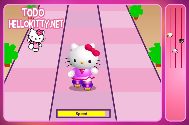 Carrera de patines Hello Kitty. juegos de niños