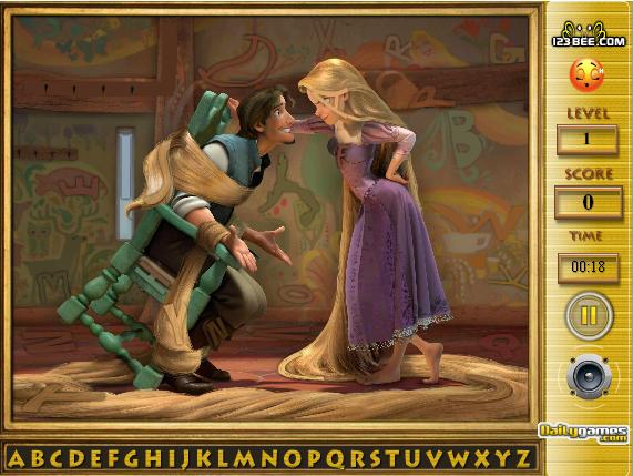 letras ocultas en Rapunzel